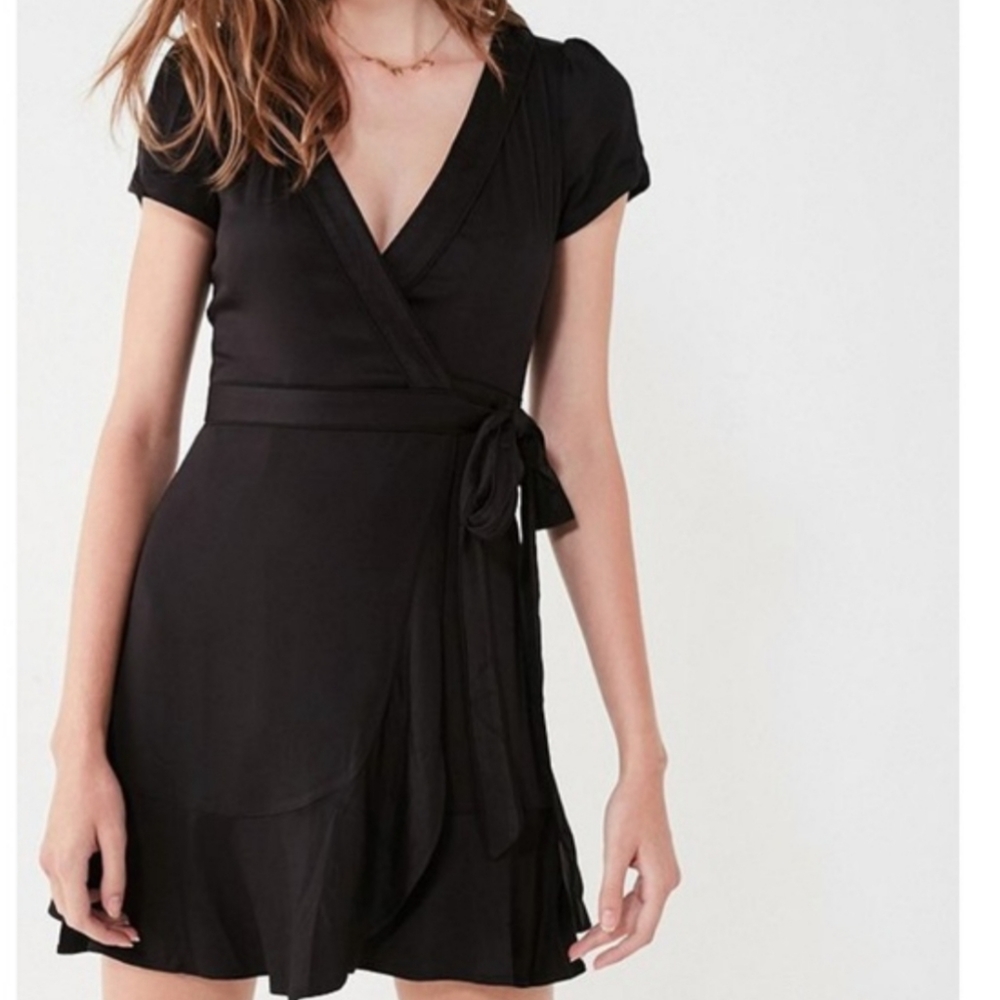UO Black Wrap Dress
